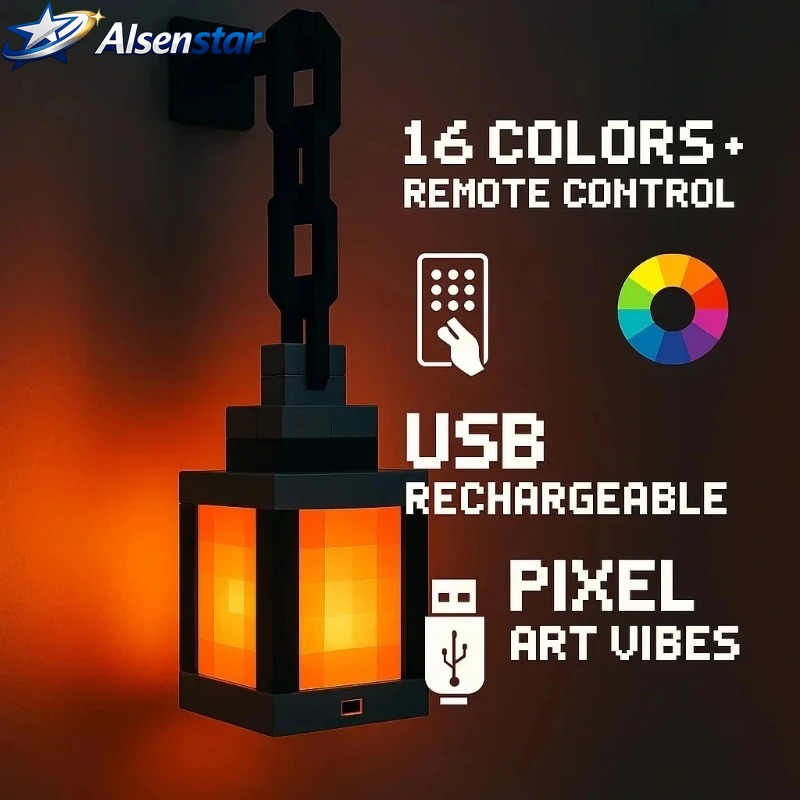 Lighting World Decor - Hanglamp Pixel Style Wandnachtlampje USB Creatief