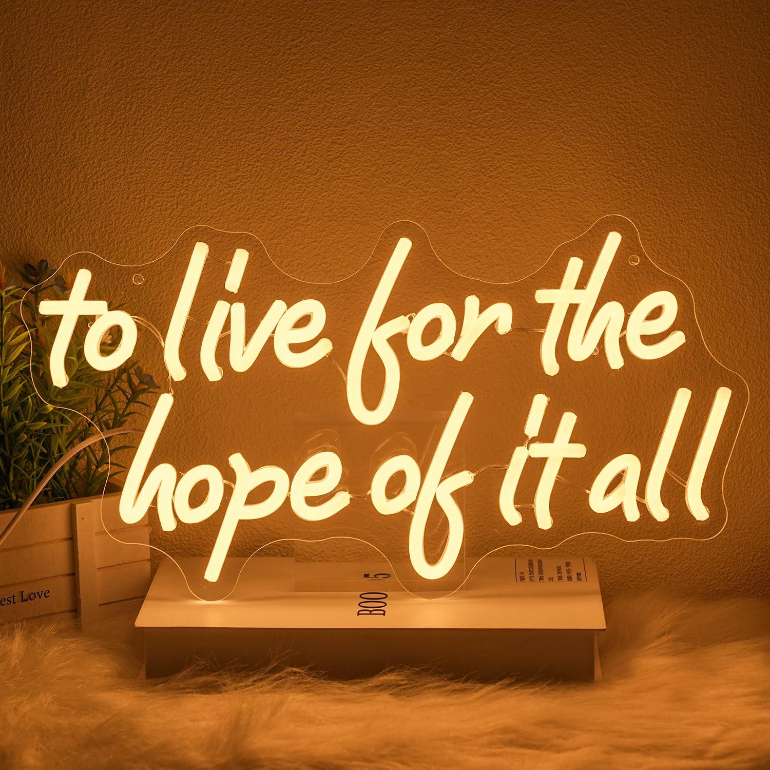 Wall Decor Lighting - Om te leven voor de hoop