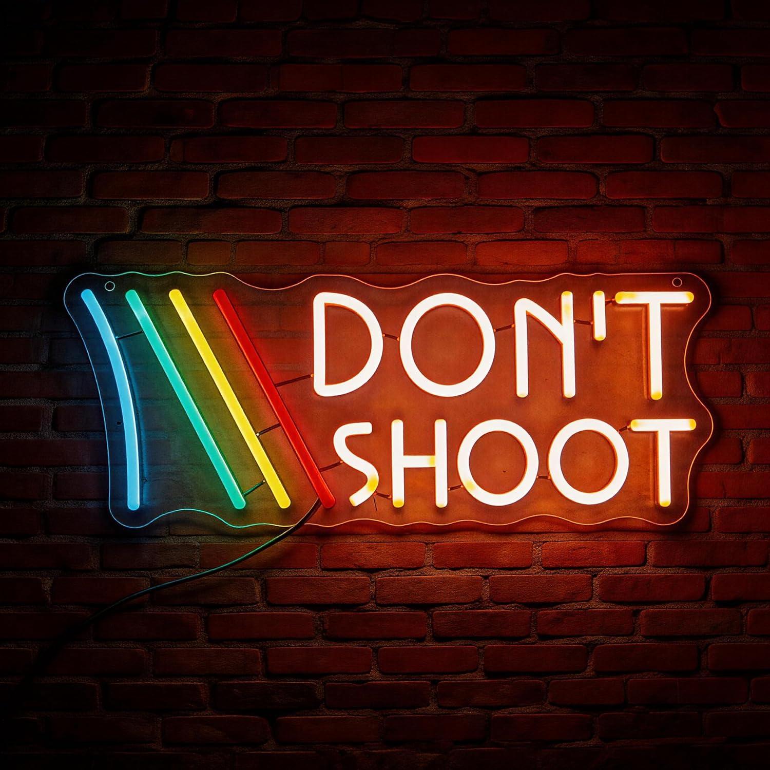 Wall Decor Lighting - Don't Shoot Neon Sign Rainbow –