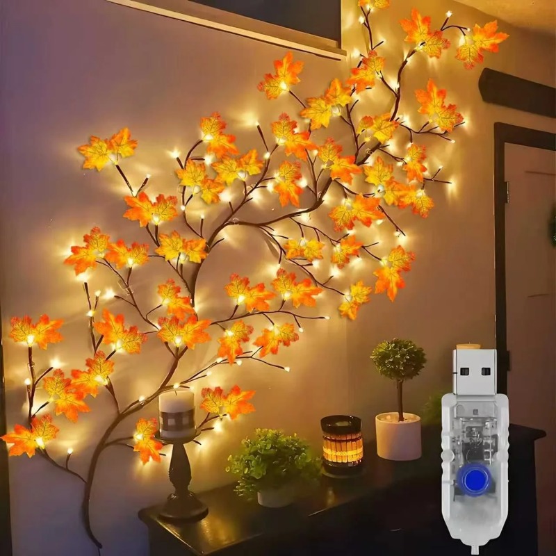 Wall Decor Lighting - DIY Esdoornblad Rozenhanger USB-aangedreven Geschikt voor