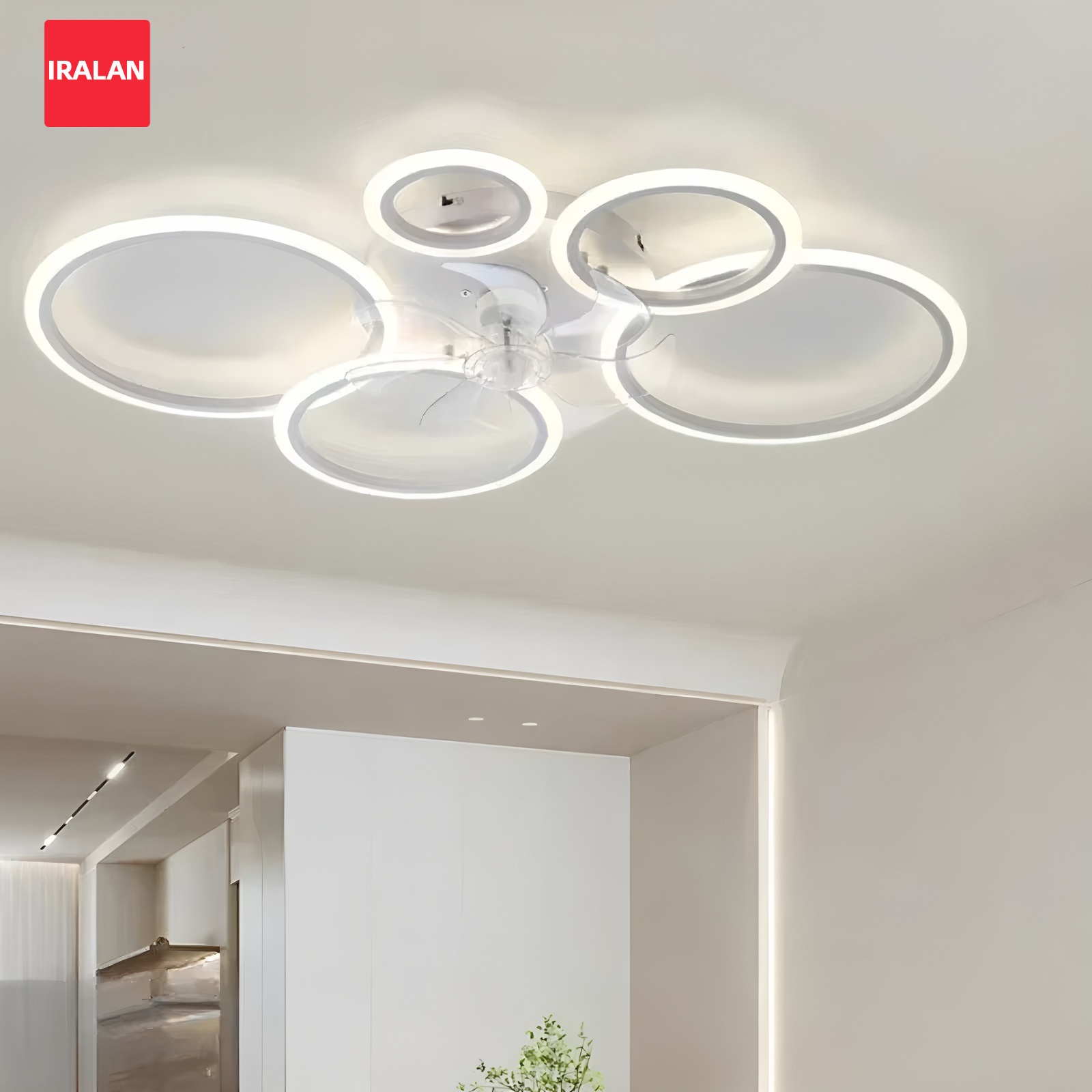 Decor Lighting Ceiling Fans - Ring-plafondventilator met LED-verlichting Scandinavische minimalistische huishoudelijke