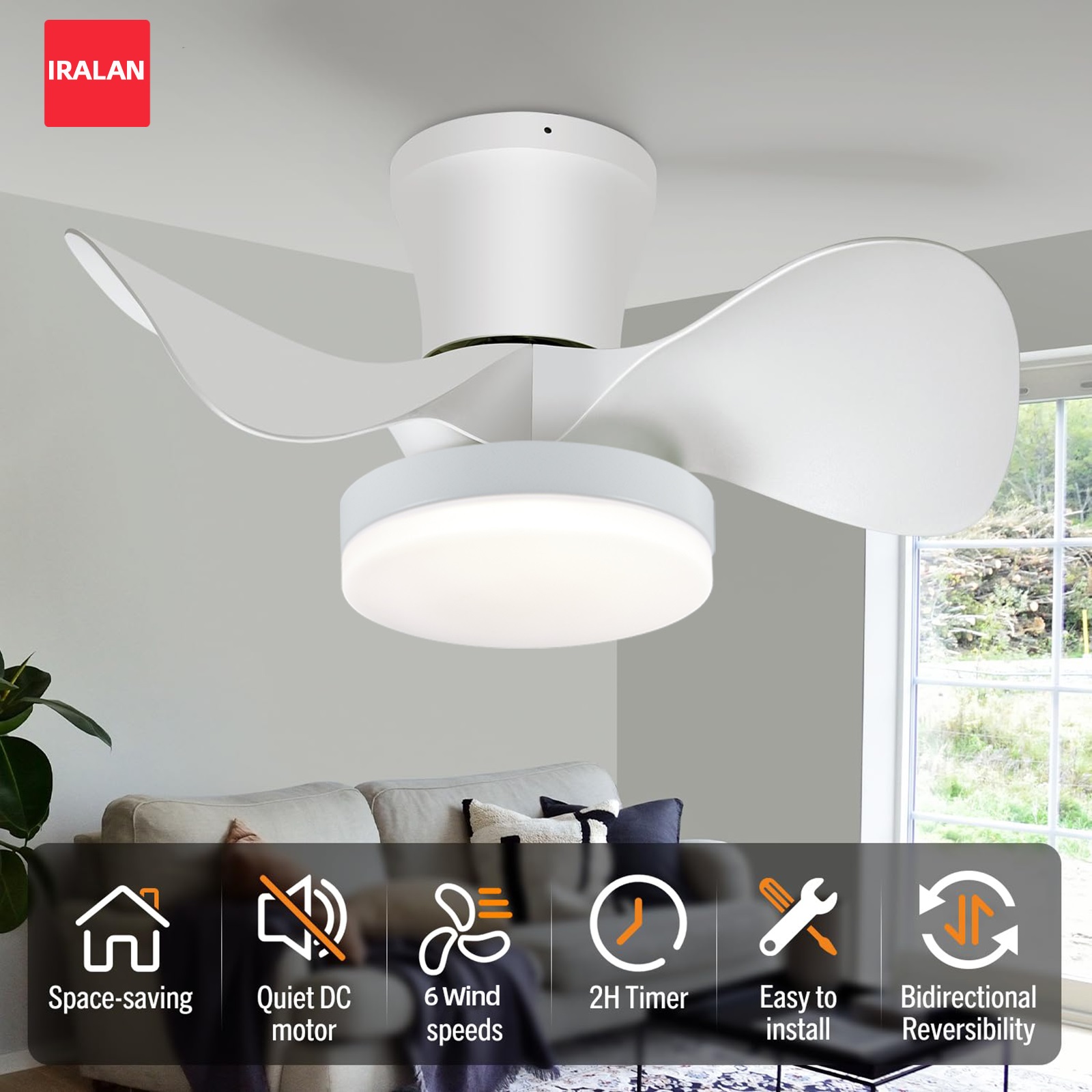 Decor Lighting Ceiling Fans - 22 Inch Moderne Plafondventilator met Licht,