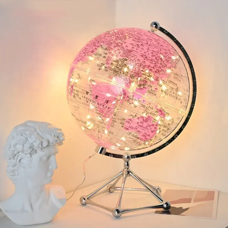 Lighting World Decor - Flash LED-licht wereldbol, transparante wereldbol lamp,