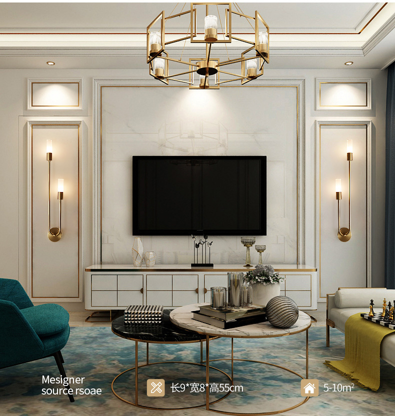 Retro achtergrond woonkamer ga - Wall Decor Lighting recensie en prijs