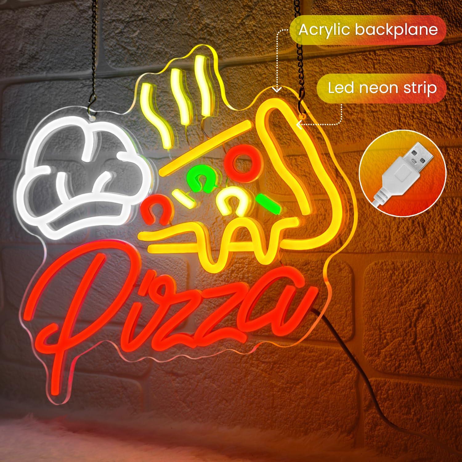 Pizza Neonbord Kleurrijke Pizz - Wall Decor Lighting recensie en prijs
